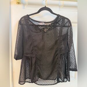 Chic Black Sheer Women's Blouse